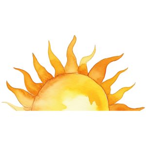 Muursticker zonsondergang waterverf