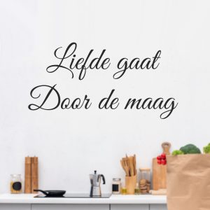 Muursticker liefde gaat door de maag