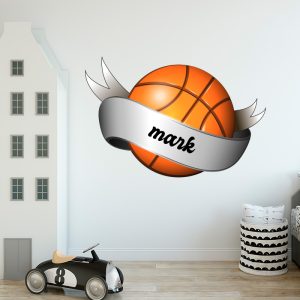 Muursticker basketbal met naam