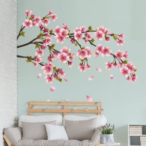 Muursticker bloesemtak met bloemen