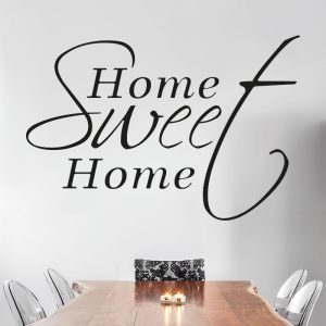 Muursticker “Home sweet home” voor de woonkamer