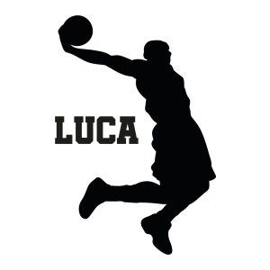 Muursticker basketballer met naam