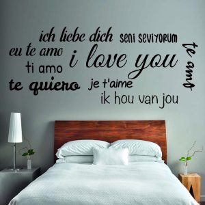 Muursticker liefde in 9 Talen